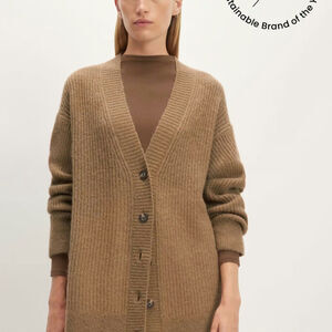 Everlane The Oversized Alpaca Pocket Cardigan brown size XXS Old Money Preppy